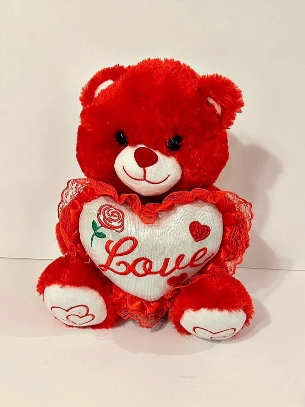 Singing Red Teddy Bear Plush Love Heart Valentine’s Day Musical Stuffed Animal